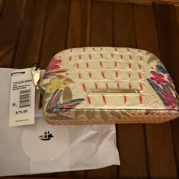 Brahmin Floral Embossed Tina Cosmetic Bag - Desert Bloom - Picture 2 of 6